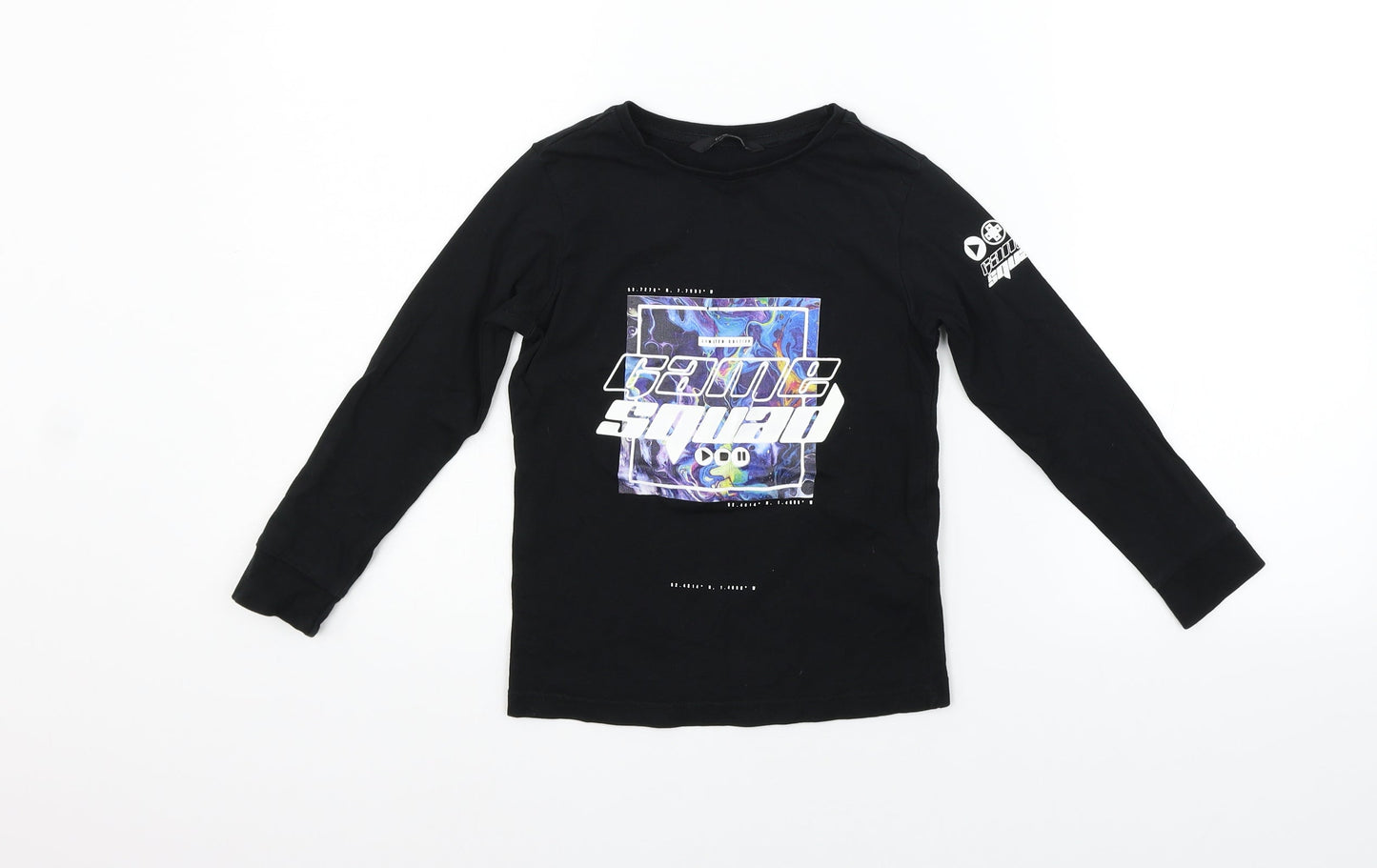 George Girls Black   Basic T-Shirt Size 4-5 Years