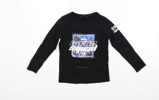 George Girls Black   Basic T-Shirt Size 4-5 Years