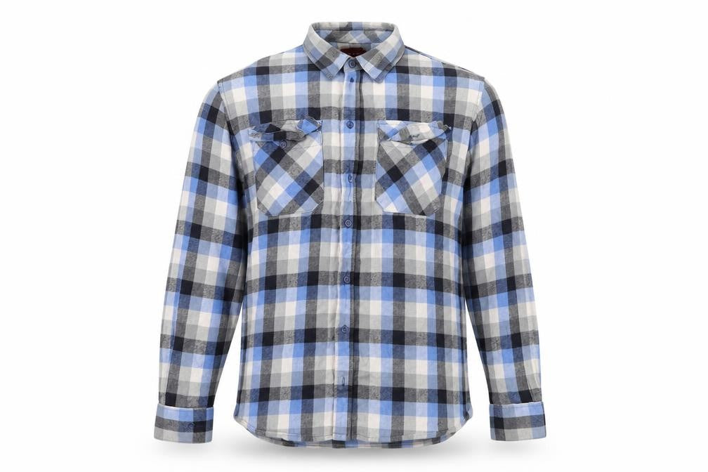 Bar Harbour  Mens Blue Check   Button-Up Size L