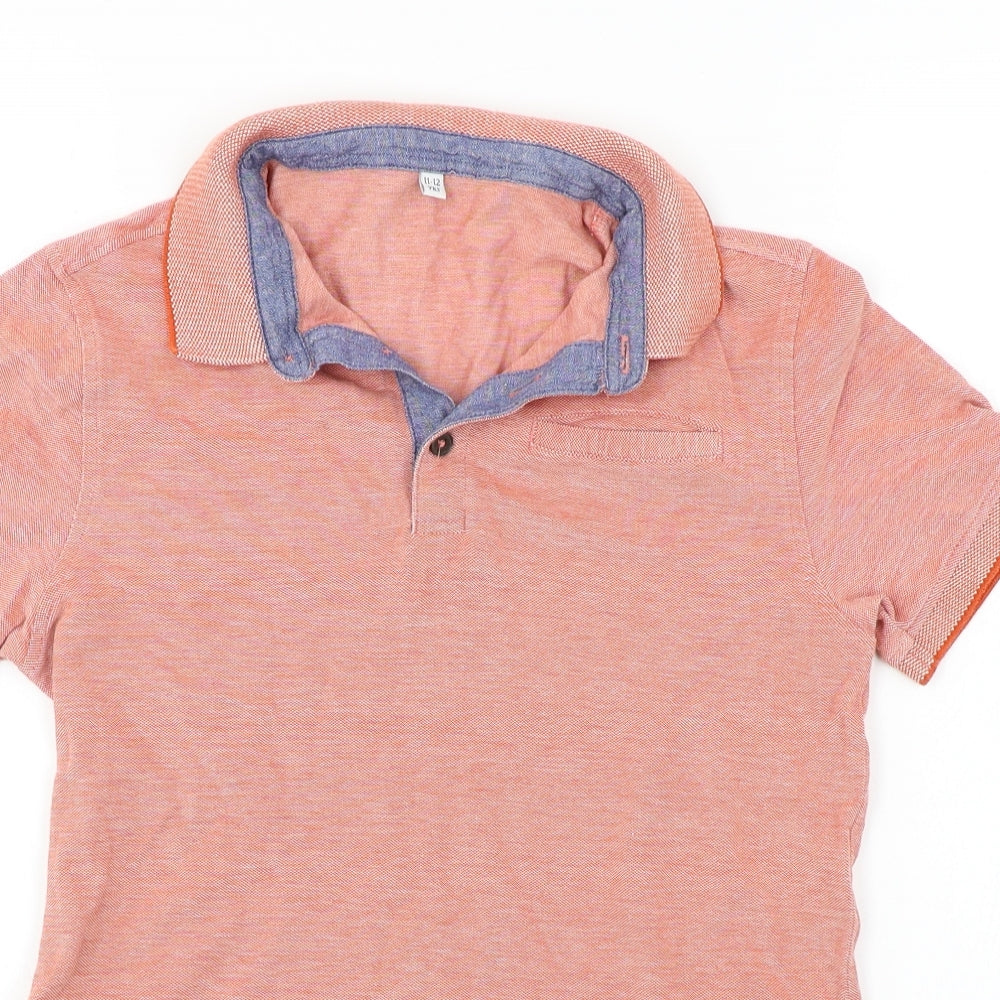 Preworn  Boys Orange   Basic Polo Size 11-12 Years