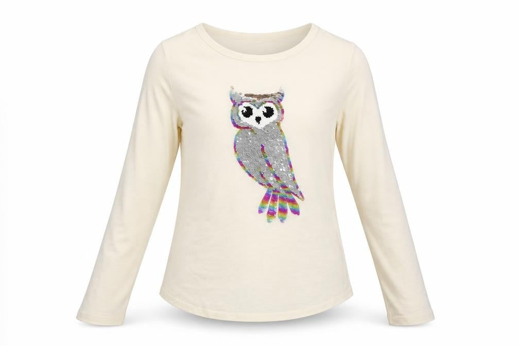 Gap  Girls White   Basic T-Shirt Size L  - Sequin detail