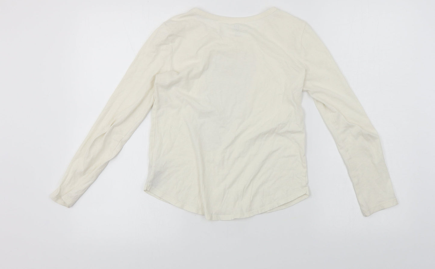 Gap  Girls White   Basic T-Shirt Size L  - Sequin detail