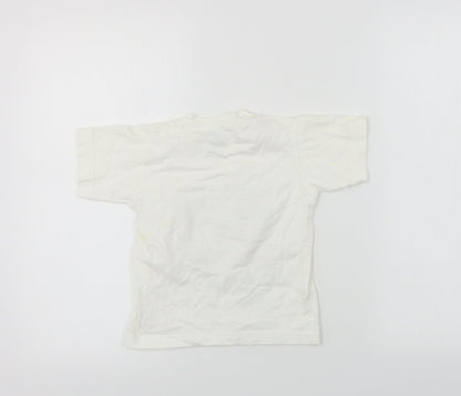 river bay kids  Boys White   Basic T-Shirt Size 4 Years