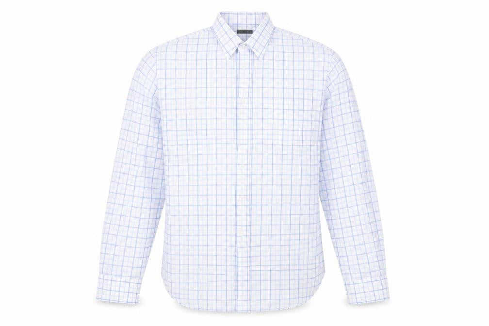Linea  Mens Blue Check   Button-Up Size 16