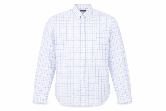 Linea  Mens Blue Check   Button-Up Size 16