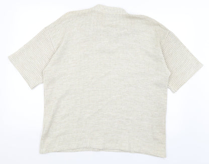 Gianno Mens Beige Striped  Pullover Jumper Size M