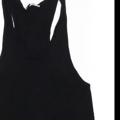 Close-up detail of Atmosphere women’s black basic tank, size UK 14