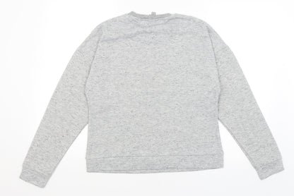 Back view of ASOS women’s grey pullover sweatshirt, size UK 6