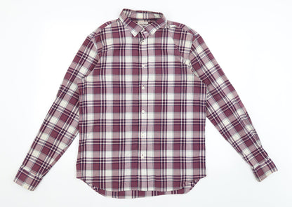 Old Navy Mens Red Plaid   Button-Up Size S