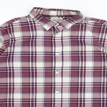 Old Navy Mens Red Plaid   Button-Up Size S