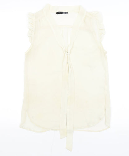 Additional front view of Atmosphere women’s ivory basic blouse, size UK 8
