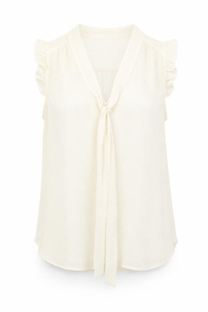 Front view of Atmosphere women’s ivory basic blouse, size UK 8