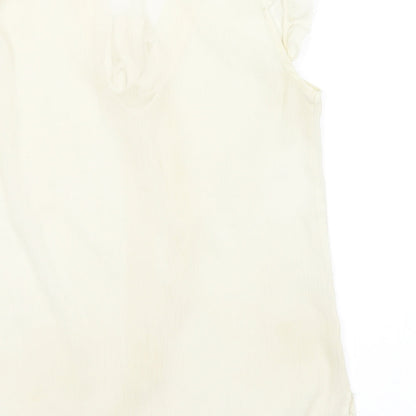 Brand and care label for Atmosphere women’s ivory basic blouse, size UK 8