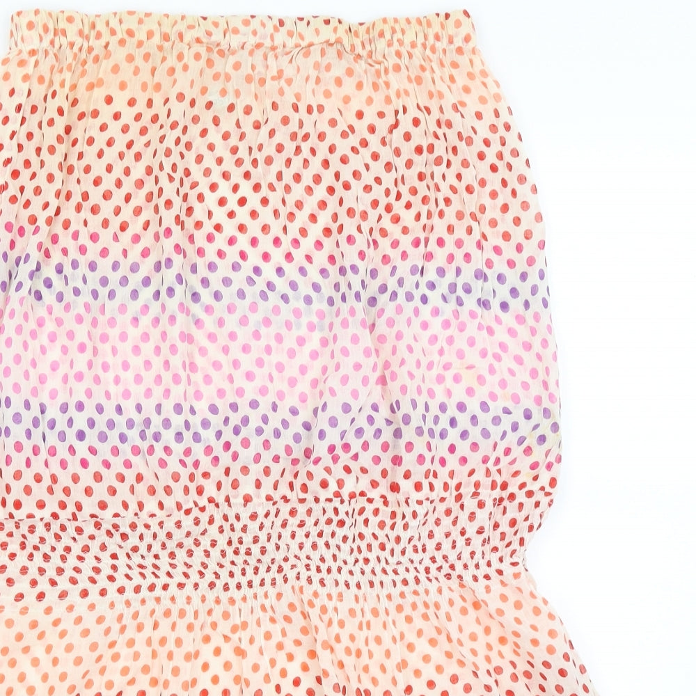 Topshop Womens Ivory Polka Dot  Bodycon  Size M