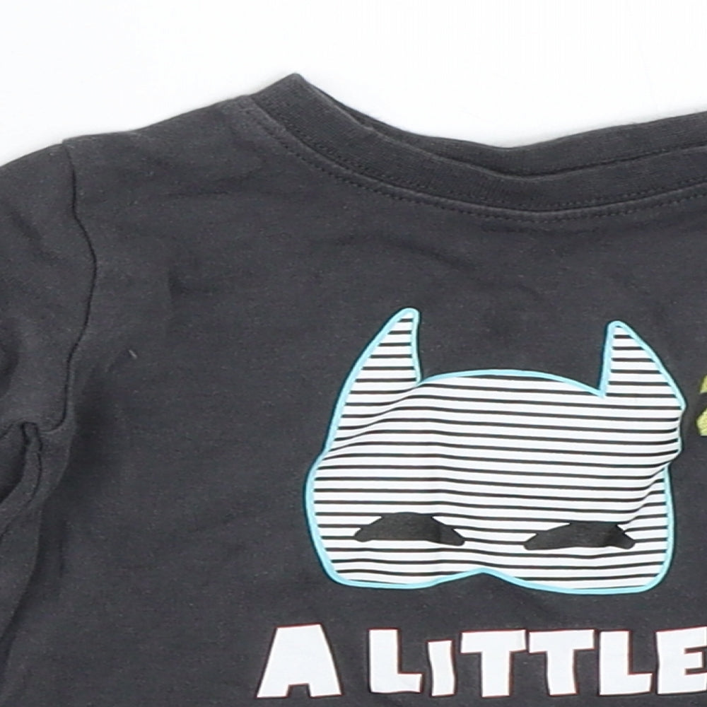 George Boys Grey   Basic T-Shirt Size 12-18 Months  - batman