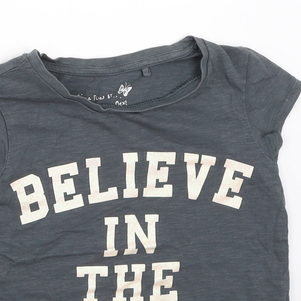 NEXT Girls Grey   Basic T-Shirt Size 5 Years