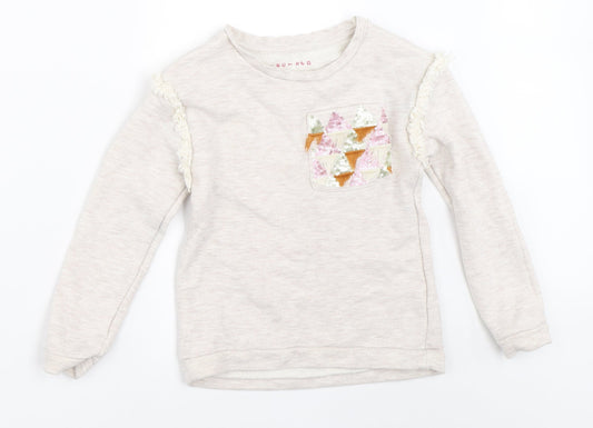 Nutmeg Girls Beige   Pullover Sweatshirt Size 6-7 Years