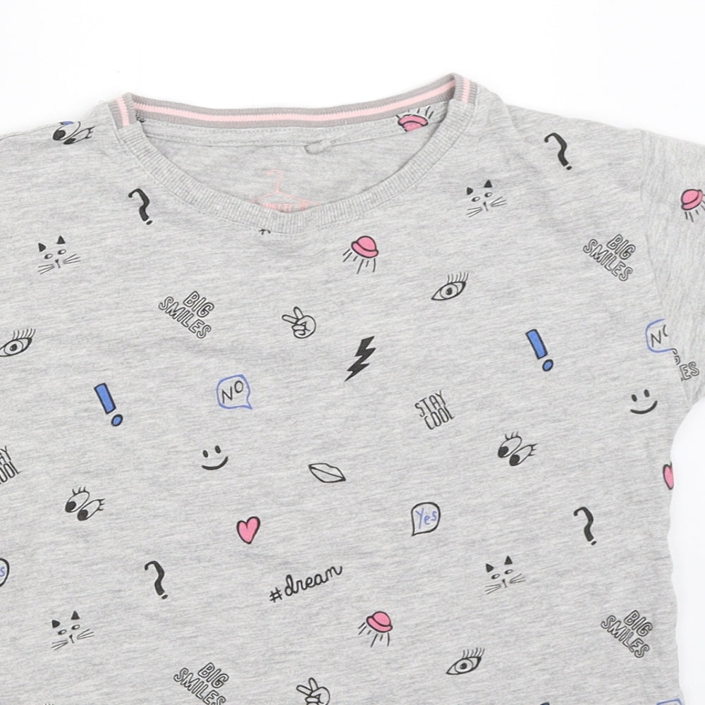 NEXT Girls Grey   Basic T-Shirt Size 9 Years
