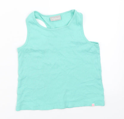 Additional front view of Matalan girls’ blue basic tank, size 7, years