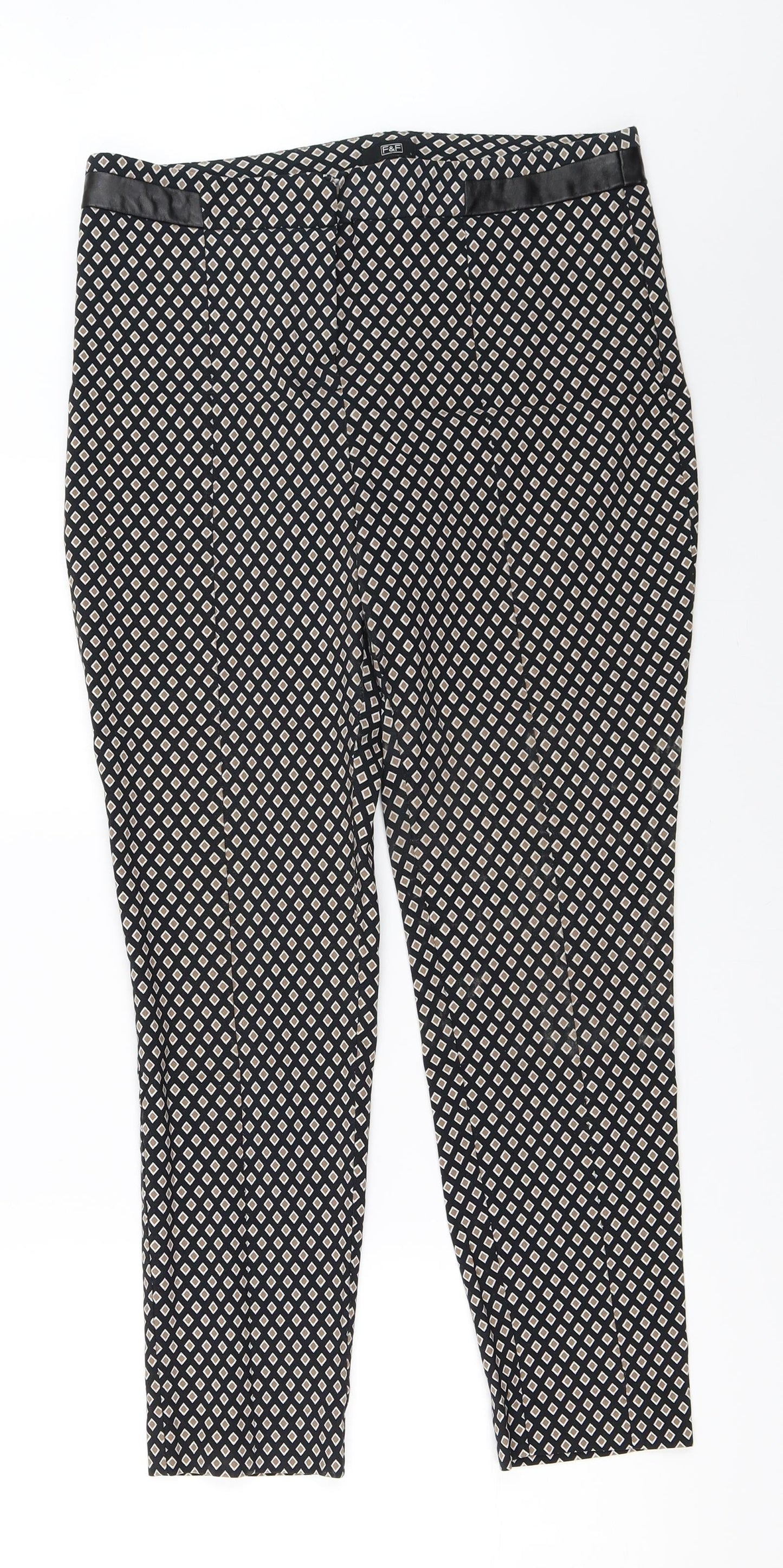 F&F Womens Black   Capri Trousers Size 12 L27 in