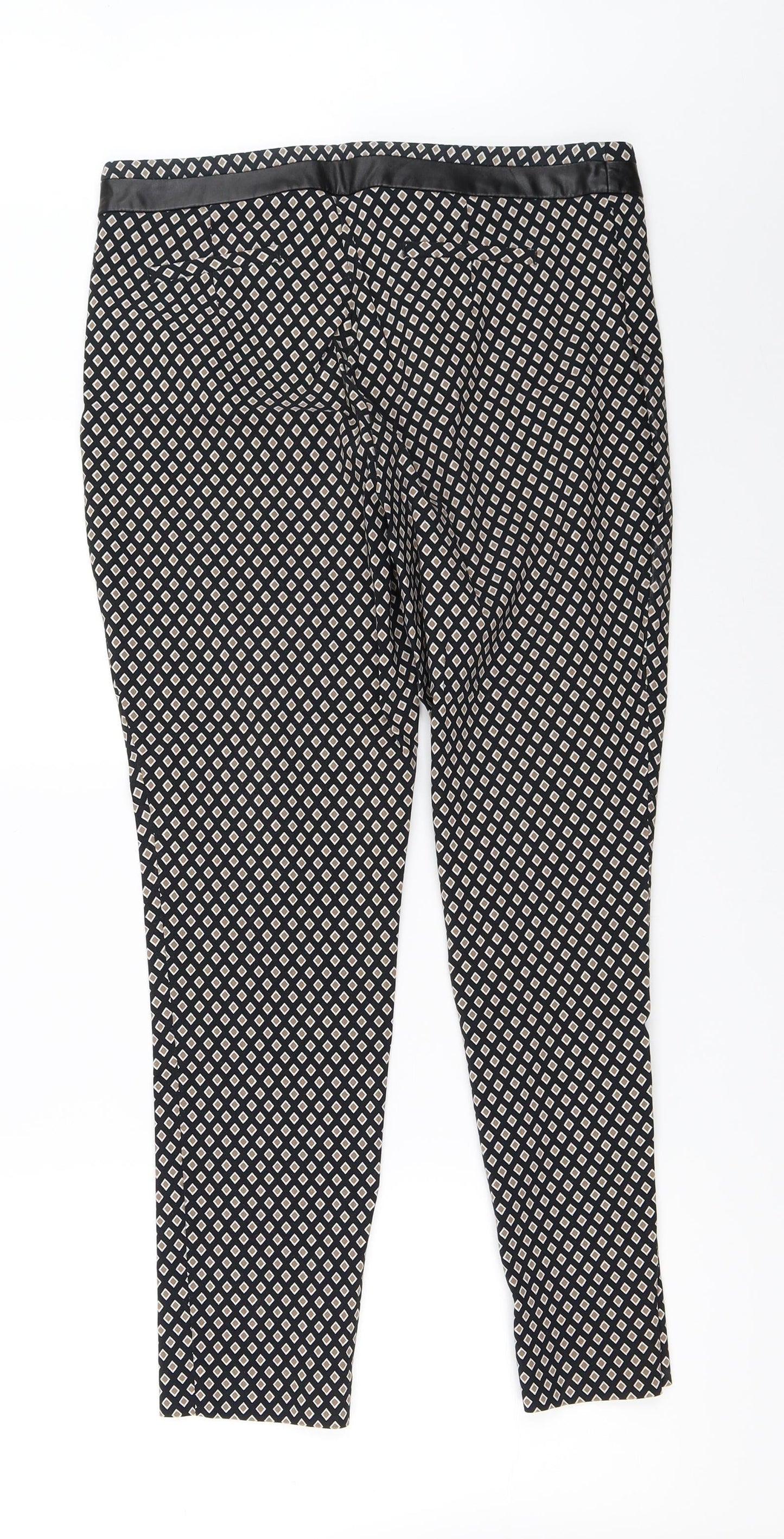F&F Womens Black   Capri Trousers Size 12 L27 in