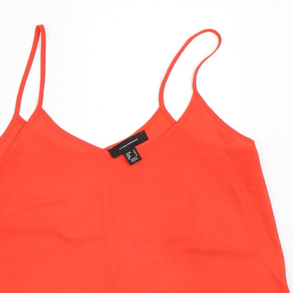 Close-up detail of Atmosphere women’s red camisole blouse, size UK 10