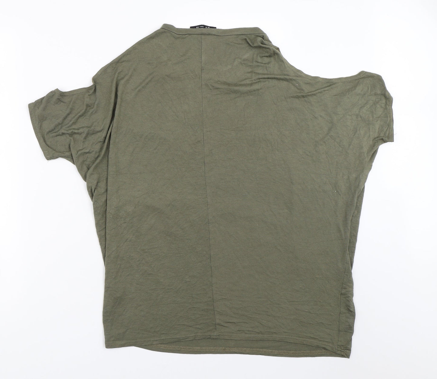 Select Womens Green   Basic T-Shirt Size 10  - cold shoulder