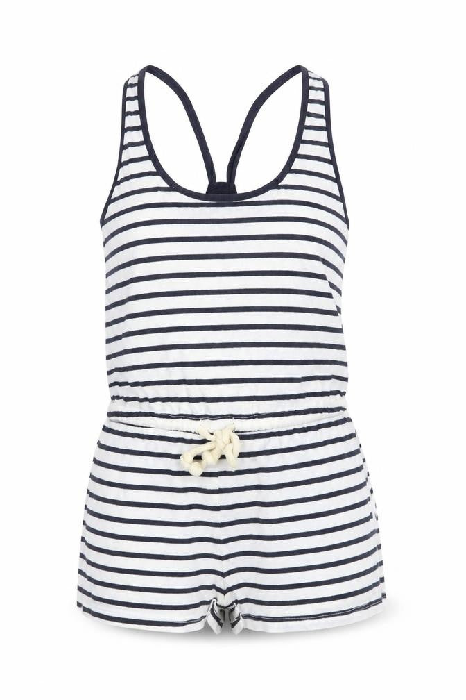 internationale Womens White Striped  Playsuit One-Piece Size 8
