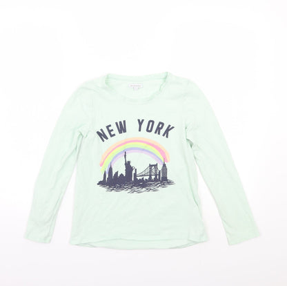 Additional front view of Blue Zoo girls’ green basic t-shirt, size 12, years