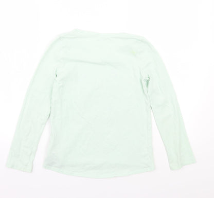 Back view of Blue Zoo girls’ green basic t-shirt, size 12, years