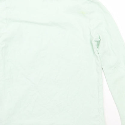 Brand and care label for Blue Zoo girls’ green basic t-shirt, size 12, years