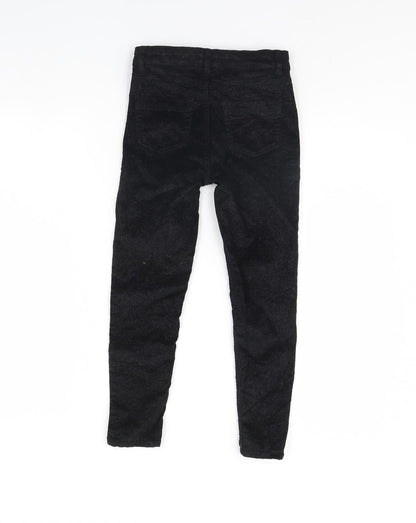 Back view of Denim & Co. girls’ black skinny jeans, size 8, years