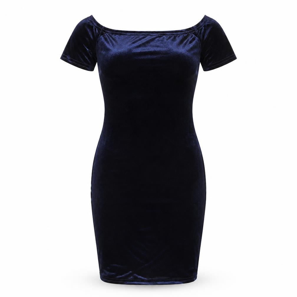 Boohoo Womens Blue  Velour Bodycon  Size 6