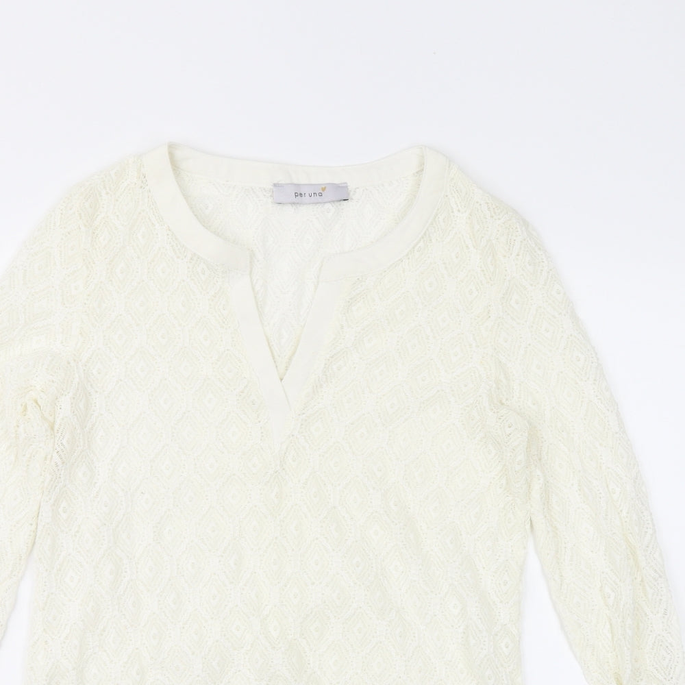 Per Una Womens Ivory  Lace Basic Blouse Size 10
