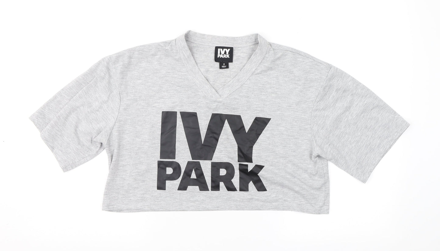 IVY PARK Womens Grey   Cropped T-Shirt Size S