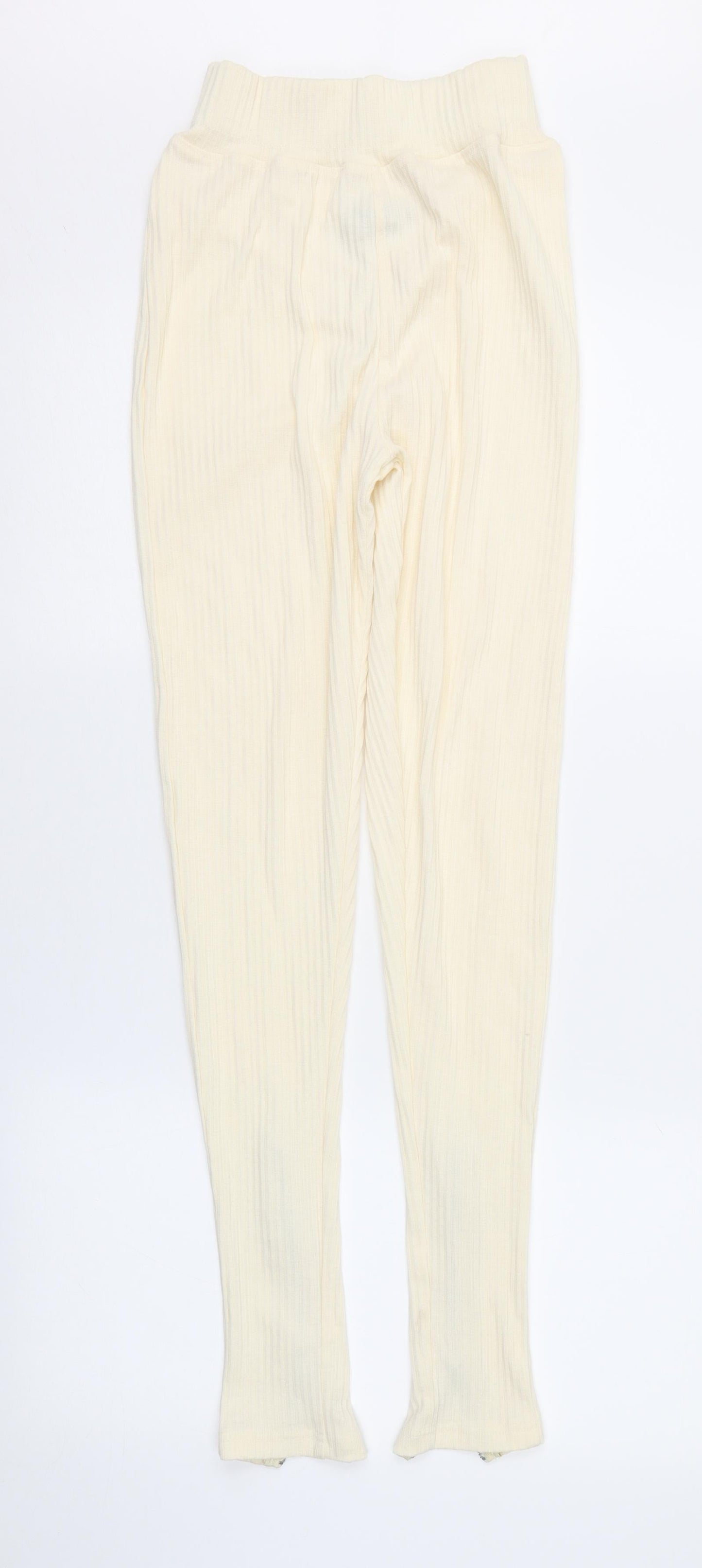 PRETTYLITTLETHING Womens Ivory   Trousers  Size 6 L31 in