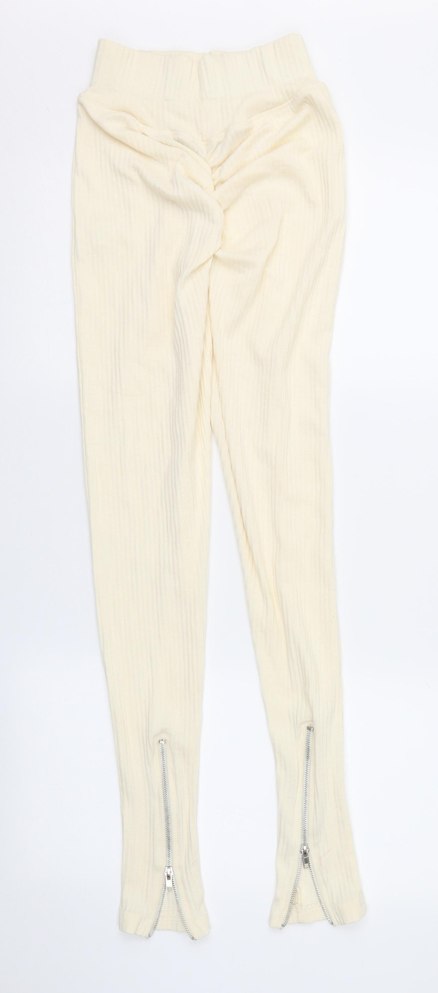 PRETTYLITTLETHING Womens Ivory   Trousers  Size 6 L31 in