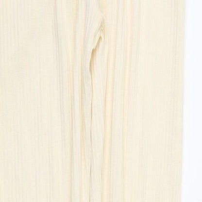 PRETTYLITTLETHING Womens Ivory   Trousers  Size 6 L31 in
