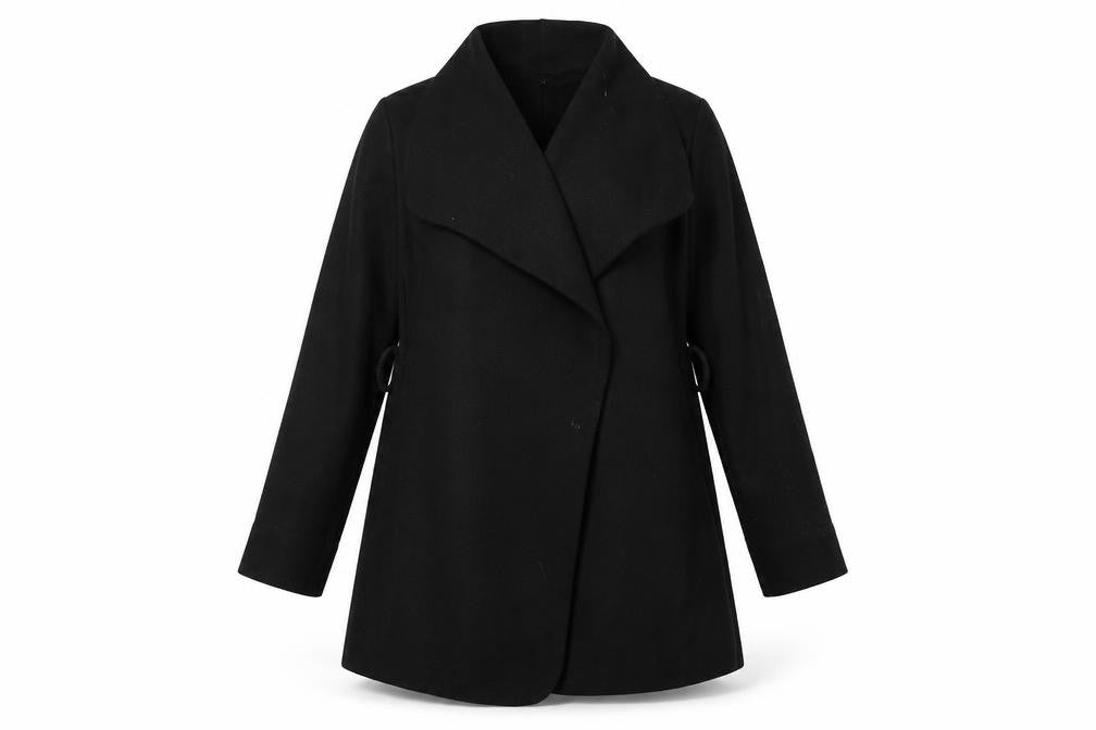 Quiz Womens Black   Overcoat Coat Size S