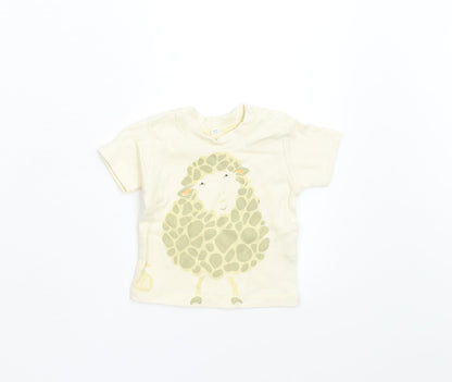 Additional front view of Babt Bugz Baby Beige Basic T-Shirt, size 3-6, Months - Sheep