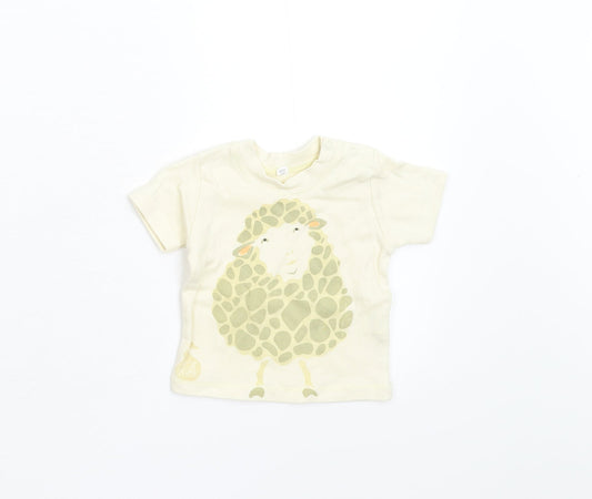 Babt Bugz Baby Beige   Basic T-Shirt Size 3-6 Months  - Sheep