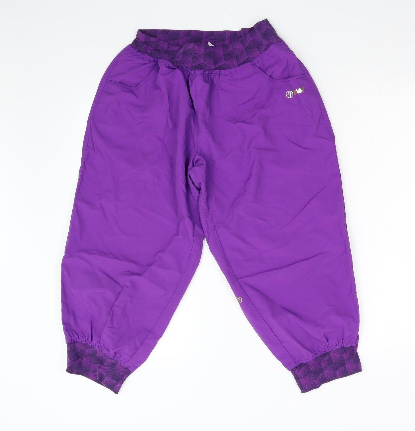 Zunba Womens Purple   Cropped Trousers Size L L22 in - Zumba