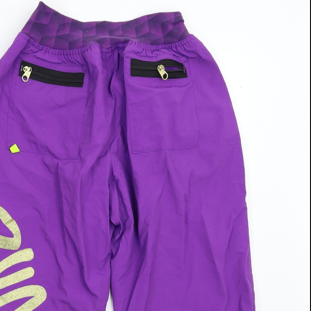 Zunba Womens Purple   Cropped Trousers Size L L22 in - Zumba