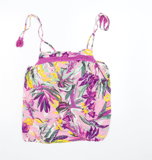Keep Well Womens Pink Floral  Basic Tank Size 14