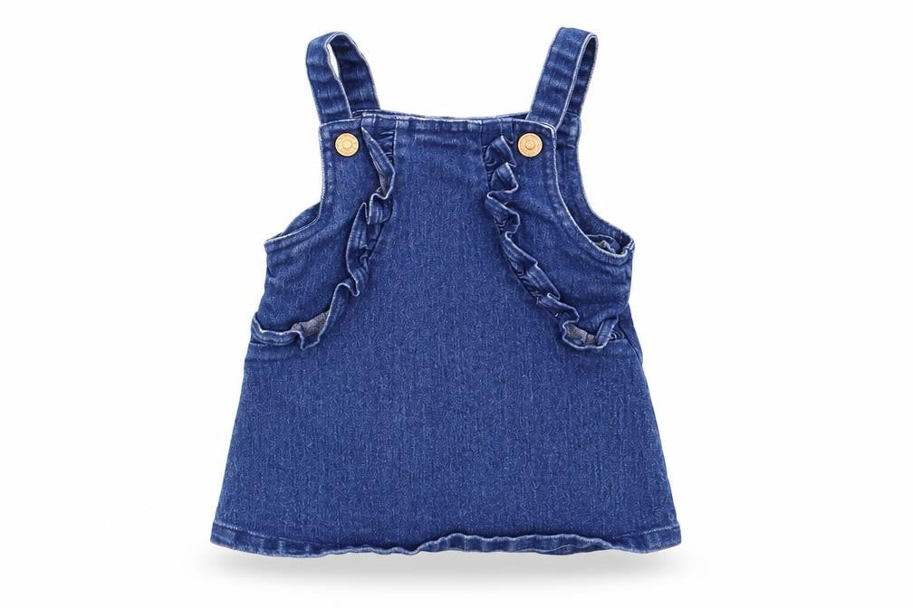 Primark Girls Black  Damask Pinafore/Dungaree Dress  Size 3-6 Months