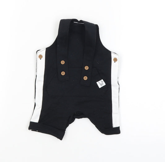 F&F Boys Black   Dungaree One-Piece Size 0-3 Months