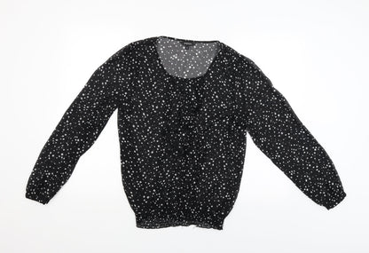 Additional front view of Papaya women’s black basic blouse, size UK 12
