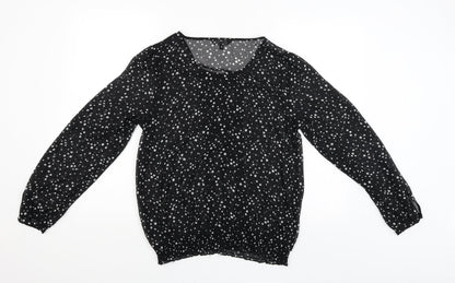 Back view of Papaya women’s black basic blouse, size UK 12