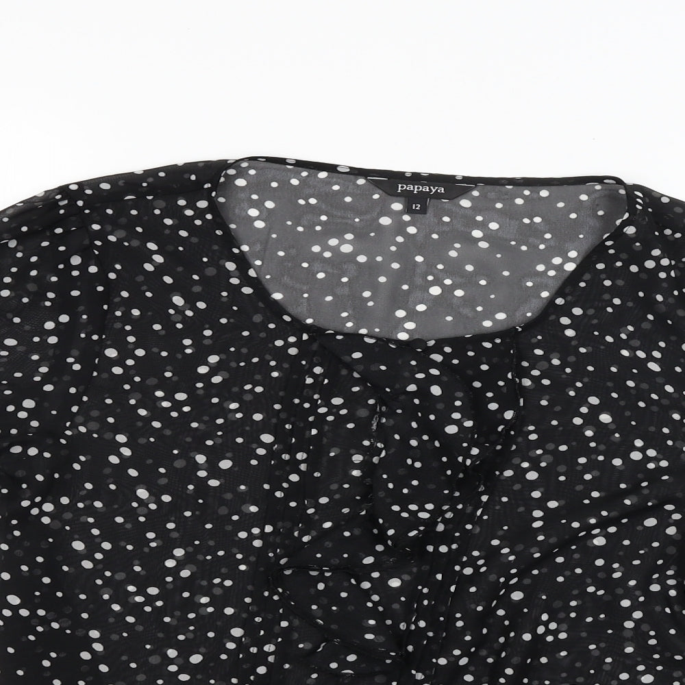 Papaya Womens Black   Basic Blouse Size 12
