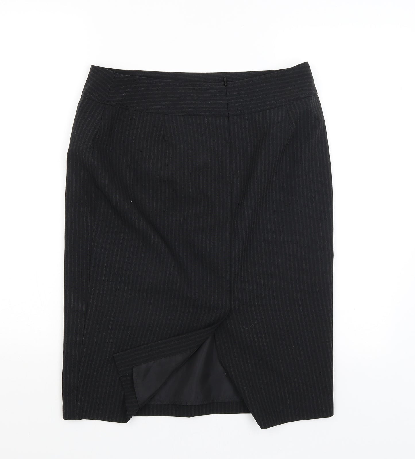 F&F Womens Black Striped  Straight & Pencil Skirt Size 10